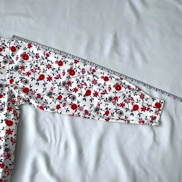 Cabin Creek Floral 100% Cotton Button Down Blouse, Women Size Large 12/14 - Picture 6 of 10